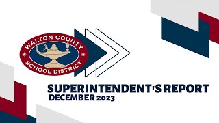 Superintendents Report  December 2023 [upl. by Berrie976]