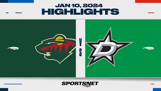 NHL Highlights  Wild vs Stars  January 10 2024 [upl. by Stew837]