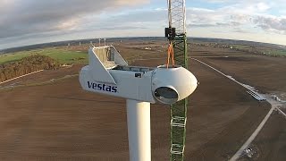 Building A Vestas Wind Turbine Filmed By A Drone [upl. by Ailes]