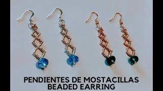 DIY AretesPendientesAros de moda de rocallas o mostacillasAretes faciles de rocallasmostacillas [upl. by Airuam]