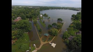 Grayslake il Flooding Drone Footage at Jaycee Park Flood [upl. by Otxilac]