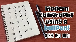 LEARN MODERN CALLIGRAPHY USING A PEN BallpenSignpen taglish [upl. by Nowed655]