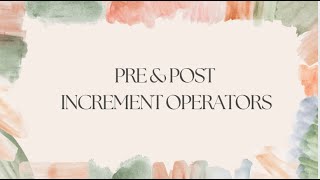 Java  Pre and Post Increment Operators [upl. by Abbot]