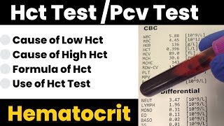 hct test  Hct Blood Test in hindi  Hct kam hone se kya hota hai  HCT PCV kya hota hai Hematocrit [upl. by Lili523]