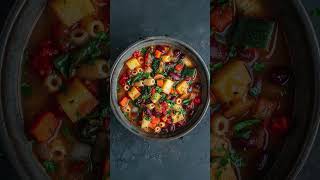 Hearty vegetable minestrone soup dinner streetfood cooking lunch [upl. by Adorne]