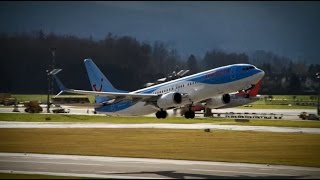 Thomson Airways Boeing 7378K5 GTAWN  Abflug am Salzburg Airport Full HD [upl. by Ahsile]