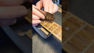 Guitar fretboard cleaning luthier guitarrepair guitar luthiery guitarmaintenance guitarsetup [upl. by Atiuqet]