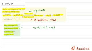 Refer to the given reaction alphaKetoglutaric acid NH4NADPHundersetdehydrogenaseover [upl. by Eelrak]