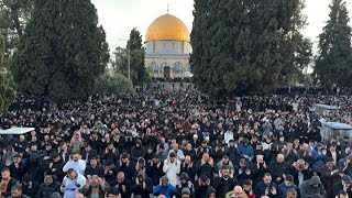 Morning prayers at Jerusalems AlAqsa to mark Eid alFitr  AFP [upl. by Eveivenej]