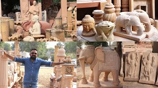 Stone Carving Work in SikandraDausa Rajasthan  Bansi Paharpur Sandstone Crafting [upl. by Amikahs818]