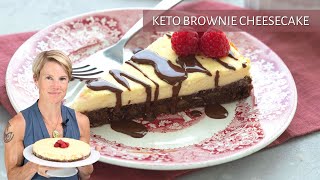 TWO amazing KETO DESSERTS in one My Famous Keto Brownie Cheesecake [upl. by Pages21]