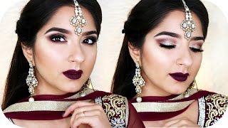 Get Ready With Me  Indian Wedding Make Up  Bollywood Look  Gold Lila  Sanny Kaur [upl. by Chadd]