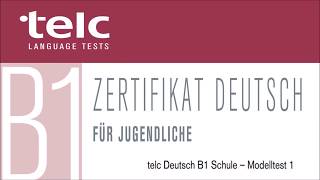 TELC B1 Zertifikat Deutsch für Jugendliche  Modelltest 1 Hören Teil 1 mit Lösungsschlüssel [upl. by Eimmelc577]