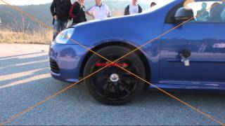 Golf 5 R32 DSG Launch control and Slow motion [upl. by Geilich]