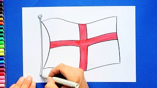 How to draw the Flag of England [upl. by Schwarz715]