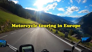 Motorcycle touring in Europe Amsterdam Brussels Paris Geneva Milano Venice Austeria Alps [upl. by Leynad]