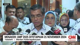 Menaker UMP 2025 Ditetapkan 21 November 2024 [upl. by Nedlog312]