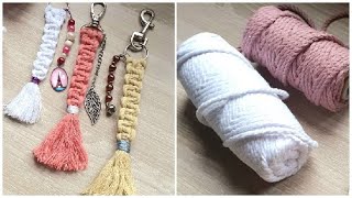 TUTO PORTE CLÉ EN MACRAMÉ RAPIDE ET FACILE [upl. by Rihaz484]