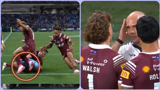 Reece Walsh KICKS Stephen Crichton IN THE HEAD  😱⚡State of Origin Game 3 Maroons vs Blues [upl. by Drooff]