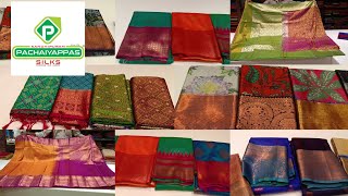 T Nagar Kanchipuram Pachaiyappas Silks ₹ 2000 To ₹5000 Fancy Saree Ikkat Semi Silks Saree [upl. by Asital]