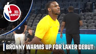 Bronny James warms up for his Summer League debut with Lakers  NBA on ESPN [upl. by Adur]