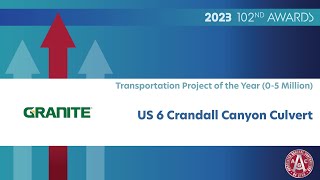 2023 Transportation Project of the Year 05 Million [upl. by Nanyk]