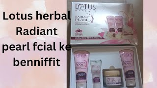 Lotus herbal radiant pearl facial kit glowing with shine skin review [upl. by Aundrea]