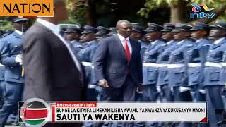 President Ruto inspects guard of honour outside Parliament [upl. by Llener768]