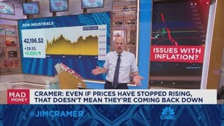 Even if prices have stopped rising that doesnt mean theyre coming back down says Jim Cramer [upl. by Alletsirhc866]