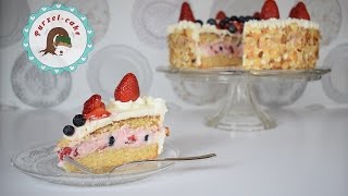 ErdbeerFrischkäse Trote Sommer Torte Purzelcake [upl. by Finnie]