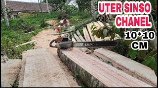 TutorialCara dan Teknik mengiris kayu dengan mesin gergaji sinso amazingteknik masterchaninsaw [upl. by Billmyre994]