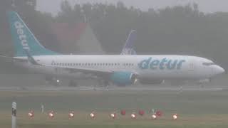 Corendon Airlines Boeing 7378S3 TCTJJ Detur Livery Foggy Takeoff at Berlin Tegel Airport [upl. by Yelsel]