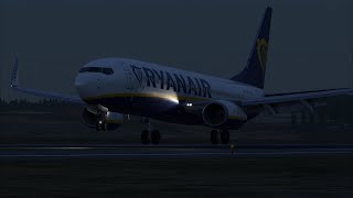 Ryanair Boeing 737 Landing at Stockholm Skavsta Airport  XPlane 12 [upl. by Aicila706]