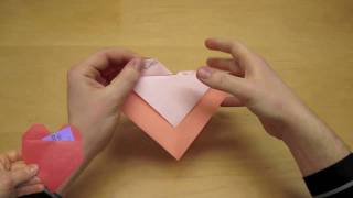 Easy Origami Heart Valentine Instructions [upl. by Akinahc]