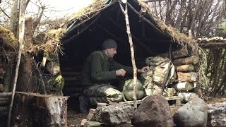 Solo debris village camp and epic new reed shelter building [upl. by Claretta]