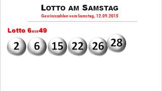 Lottozahlen LottoZiehung vom Samstag 12092015 [upl. by Ramsey]