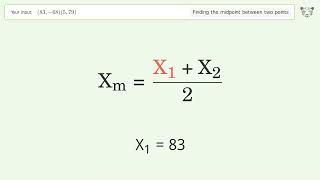 Find the midpoint between two points p1 8368 and p2 579 StepbyStep Video Solution [upl. by Heimlich]