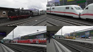 Bahnverkehr in Bielefeld Hbf mit DampfzugICEGüterzügen und Regionalzügen [upl. by Retsila]