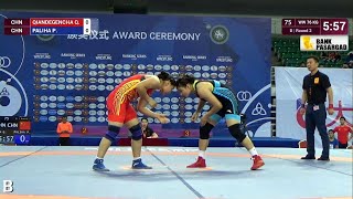 Round 2 WW  76 kg Q QIANDEGENCHA CHN v P PALIHA CHN [upl. by Craggie]