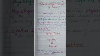 SchachterSinger theory of emotion youtubeshorts psychologynotes ashortoday [upl. by Aimak]