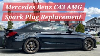 Mercedes Benz C43 AMG diy sparkplug replacement [upl. by Alaric680]