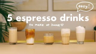 5 espresso drinks to make at home☕️ [upl. by Acnairb]