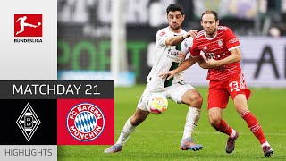 Borussia Mgladbach  FC Bayern München 32  Highlights  Matchday 21 – Bundesliga 202223 [upl. by Oahc]