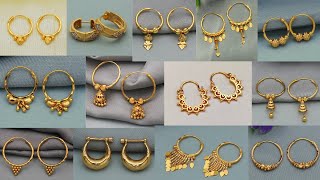 Gold Hoop earrings designs 2024 with Price l gold hoop earrings latest l gold earrings designs [upl. by Araihc]