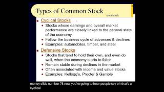 BUS123 Chapter 03  Types of Stocks Growth vs Value Market Capitalization  Slides 74 to 84 [upl. by Leciram419]