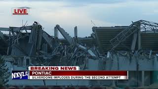 WATCH Crews successfully implode the Pontiac Silverdome [upl. by Onirefez]