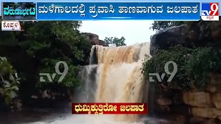 Kabbaragi Kapileppa Waterfalls In Full Flow After Heavy Rains In Koppal  TV9A [upl. by Aokek]