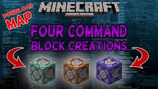 MCPE  4 Command Block Creations Map  Minecraft Pocket Edition 105 [upl. by Eibot]