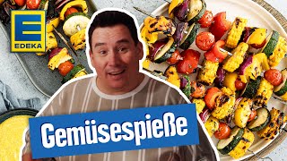 Gemüsespieße grillen  Veganes Grillrezept mit Curry Dip [upl. by Arnold569]