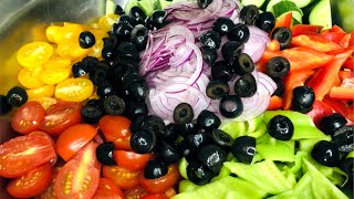 Салат Греческий  Греческий Салат Очень Вкусно и Полезно  Greek Salad  Простой Рецепт [upl. by Cynth911]